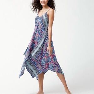 TOMMY BAHAMA Blue & Pink Riviera Scarf Dress Swim Cover-Up Size Small FREE SHIP